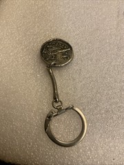 vintage TINACTIN pharmaceutical Keychain token ornate old coin metal