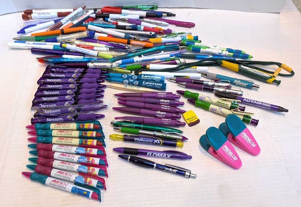 Massive Vintage Pharmaceutical Drug Rep Advertising Pen Lot Of 99 – Ambien