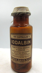 BW – 1890’s Parke, Davis & CO IODALBIN Detroit Mich 5 “ Medicine bottle