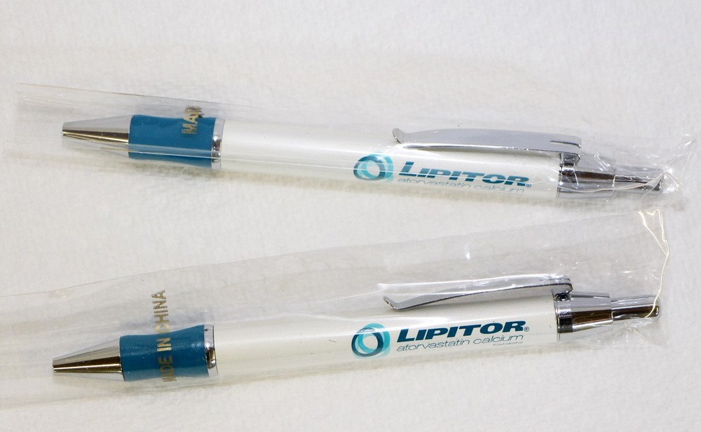 2 Lipitor Pharmaceutical Heavy Metal Beautiful Pens New in Sleeve