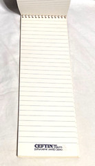 Vntg Glaxo Pharmacy Want Book: Ceftin, Zantac ruled Spiral notebook, 11″ L 2pc