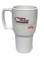 Humalog Mix Travel Coffee Tea Mug Cup Drug Rep Pharmaceutical Promo 14 fl oz.