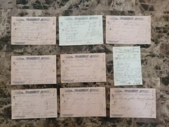 File box & 70 antique prescriptions (1910) – Codeine, Poisons, Equine