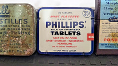 Vintage -Unique- 9 medicine advertising tins Rexall, Fixaco, Laymon’s +6