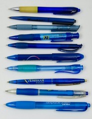 Lot of 10 PENS Drug Rep Pharmaceutical Promo Medical Advertising Shades of Blue
