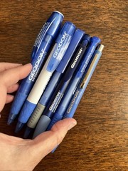 Lot of 6 Geodon Pfizer Medical Drug Rep Pharmaceutical Pens Blue White Gray Grip