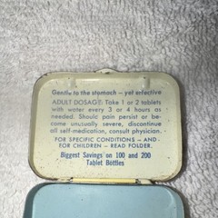 St. Joseph Vintage Aspirin Tin 12 Tablets Adult Strength Plough Inc Collectible