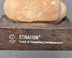 Vtg Portrait Of Anxiety/Depression Etrafon Promo Clay Figurine Mexico ca 800 AD