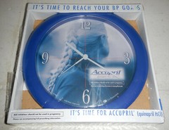 NEW Quinapril Accupril HCL Medication Pfizer Pharmaceutical Advertising Clock