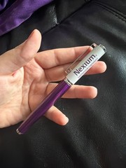 Vintage Nexium Promotional Metal Ballpoint Pen Purple White USED