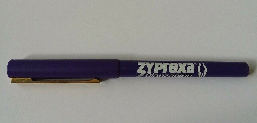 ZYPREXA (5″ X 1/2″) Pharmaceutical DRUG REP BIC METAL POINT PEN – PURPLE