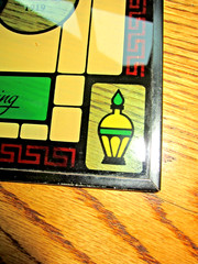 VINTAGE PHARMACY SCHERING FRATERNITY STAINED GLASS LOOK PANEL!