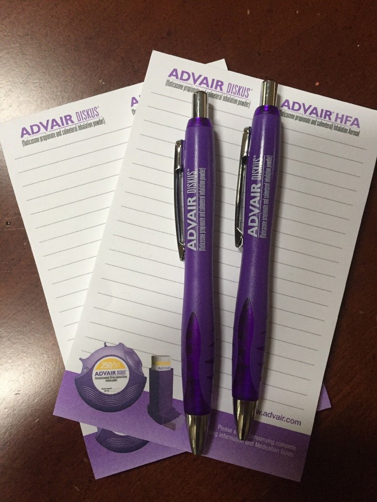 ADVAIR Promotional Lot 2 Pens and 2 Paper pads New