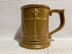 “PHARMACIST” Brown Speckled/Embossed Scales & Rx Mortar&Pestle-Col. Tankard/Mug