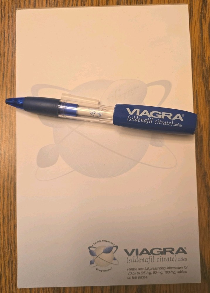 Viagra Note Pad + Wide Plastic Pen Pharmaceutical Drug Rep Promo WRITES