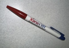 XANAX XR PEN: Red/White/Blue – Plastic -Pharmaceutical Promo NEW