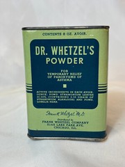Vtg Dr. Whetzel’s Powder Asthma 8 oz Cardboard & Metal Container