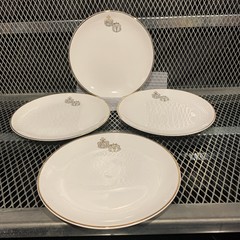 VINTAGE HALL CHINA 4 Piece Salad / Hordherves Plates PHARMACY PHARMACIST RX