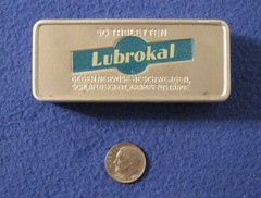 VINTAGE 50’s GERMAN LUBROKAL (INSOMNIA) 50 PILL TIN BOX H&E ALBERT A G WIESBADEN