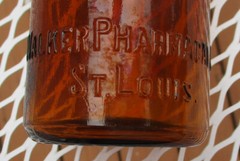 Hymosa Medicine Bottle Walker Pharmacal Company St. Louis Glass Amber