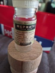 AH Robins Ambar EMPTY Medicine Bottle Mephate Prof. Sample Vintage