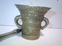 Clean Vintage 3″ Heavy Steel Mortar & Pestle FREE SHIPPING