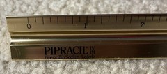 Vintage 1986 Pipracil 12” Metal 3 Sided Ruler Drug Rep. Advertising Medical
