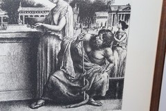 Pharmaceutical Lithograph Hermes Hygeia Alsculapins Panacea Signed Castillo