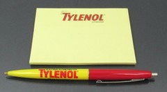 Tylenol Lot BIC Clic PEN + Sticky Pad Drug Rep Pharmaceutical Promo Advertising