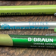 Lot 6 Pharmaceutical Drug Rep Pens Medical, Collectibles, Heavy Metal, Plastic