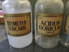 7 Antique Apothecary Jar Drug Store Medicine Chemistry Stopper Bottles Label TCW