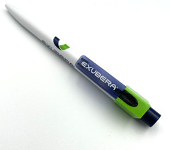 Pfizer Exubera Collectible Drug Rep Click Pen Blue White Green Works
