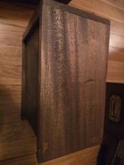 Antique Apothecary Military Campaign Chest Of Drawers with Leather Top