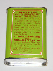 Rare Vintage Schiffmann’s ASTHMADOR 6 Oz Tin Can + Contents ASTHMA Medicine NICE