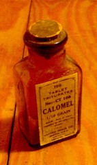 antique 1920s UNITED DRUG CO pharmaceutical glass bottle CALOMEL medical vintage