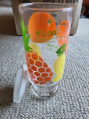 Never used: 12 K-LOR Fruit Tumblers Glasses Physician’s sample promotion in box