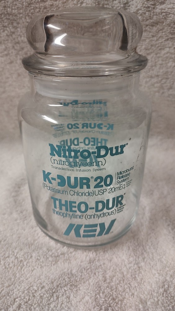 Nitro Dur Pharmaceutical Jar Empty Collectable Apothecary Jar (Empty) No Flaws!!