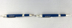 ZOLOFT Metal Pen Set Pharmaceutical Drug Rep Promo Blue Silver Logo Vintage