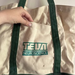 Vintage Pharmaceutical Promo Canvas Cotton Tote Bag Copaxone Teva Neuroscience