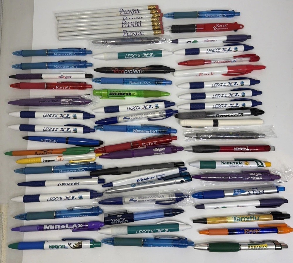 Pharmaceutical Drug Rep Advertising Pens Promo Pens Lot Of Over 50