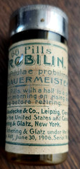 Antique Medical Quack Dr. Bauermeister PROBILIN 60 Pills Amber Bottle Empty