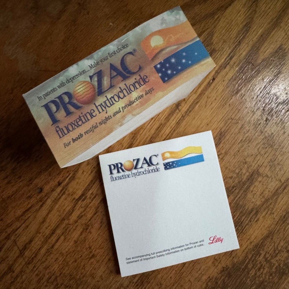 1998 Prozac Lilly Pharmaceutical Drug Rep Sticky Notes block