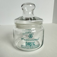 Professional Drug Medical Society Promo Collectible Glass Jar Drug Rep Pharma