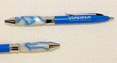 2 Heavy Metal Viagra Pens Blue Vien Marble Gripper ( New in Sleeve )