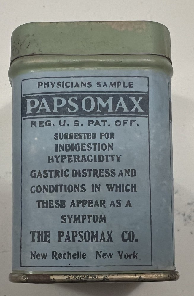 VTG Papsomax Rx Pharmaceutical Tin Early 20th Century USA