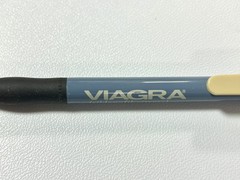 2 Vintage Viagra Pens Pfizer Drug Promotional Blue Gray Pharmaceutical