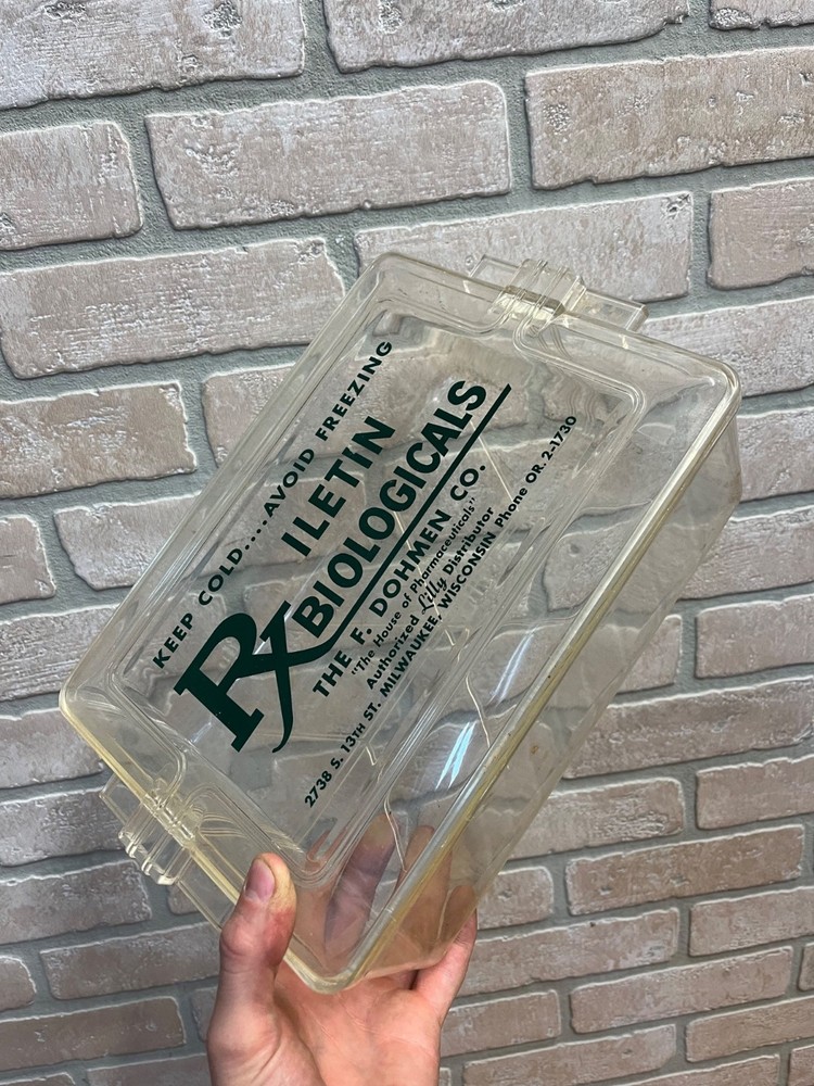 Vintage F. Dohmen Milwaukee Pharmaceutical Drug Store Plastic Freezer Container