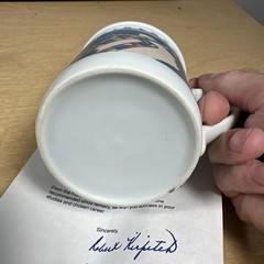 Vintage Drug Rep Gridlock Sinutab Pharmaceutical Promotional Mug W Letter