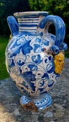 Rare Early 18th-Century Italian Savona Majolica Apothecary Pharmacy Wet Drug Jar