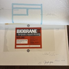 Lot Of 5 BIOBRANE II Signed Original Label Art Works Winthrop Pharma w/ Booklet